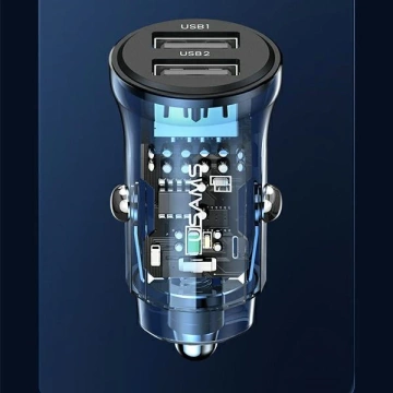 USAMS Autoladegerät C31 3A 2xUSB-A Fast Charge blau/blau CC162CC02 (US-CC162)