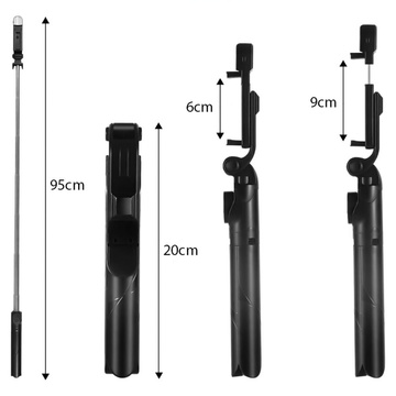 Alogy Holder Wireless Selfie Stick Bluetooth faltbares Stativ Mini-Telefonstativ mit LED-Lampe