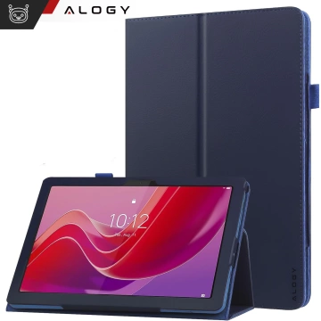 Glashülle für Lenovo Tab M11 10,95 Zoll TB330FU/TB330XU/TB331FC Stand-Cover-Abdeckung mit Flip für Tablet-Hülle Alogy, Marineblau, Stylus-frei