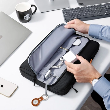 Wasserdichte Laptoptasche von Bange für Laptops bis 14 Zoll (34 x 26 x 3,5 cm), ideal für Arbeit und Flugreisen, mit Tragegriff, für Damen und Herren, Schwarz