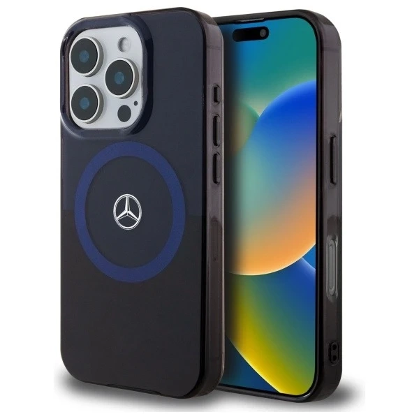 Mercedes-Hülle für iPhone 16 Pro Max 6,9 Zoll, schwarzes Hardcase MB Double Layer BiColor MagSafe