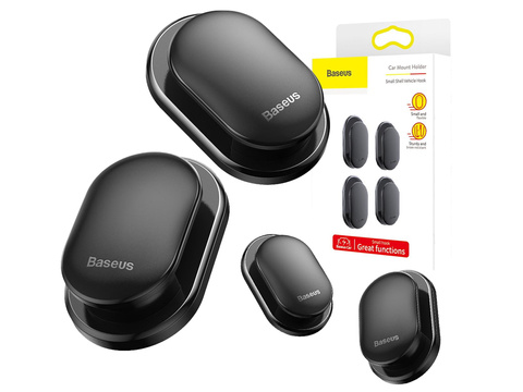 Universal-Aufhänger x4 selbstklebender Halter Baseus Schwarzer Haken