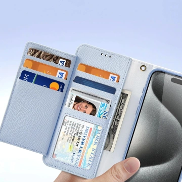 iPhone 15 Pro Dux Ducis Lawa Wallet Mag Lederhülle Blau