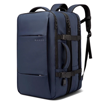Reiserucksack Bange BackPack Business erweiterbarer Rucksack Geräumige Tasche für 17,3-Zoll-Laptop mit USB-Anschluss Schwarz