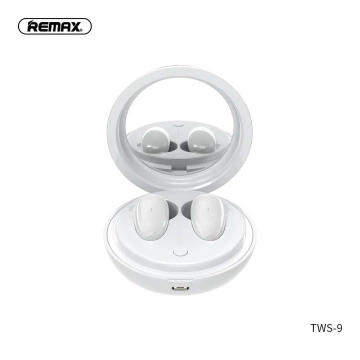 Bluetooth 5.0 Kabellose Kopfhörer mit Etui, Spiegel, Weiß REMAX TWS-9