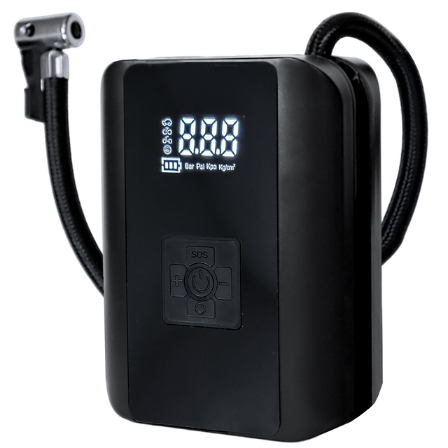 Pompka elektryczna rowerowa do roweru Bezprzewodowa Kompresor Samochodowy przenośny z latarką 150 PSI Alogy Czarna