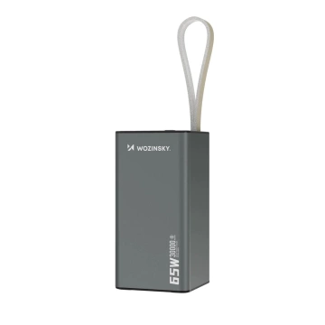 Powerbank Wozinsky K65+ 30000mAh 65W USB-C/USB-A Szary