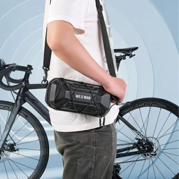 Wildman XT17 1L Vorbau-Fahrradtasche, PU, ​​EVA, wasserdicht, Schwarz