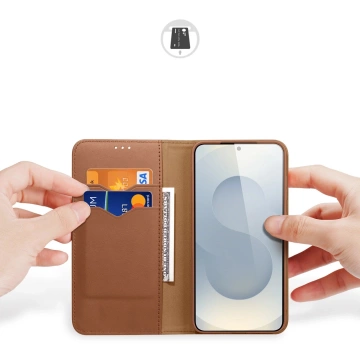 Samsung Galaxy S25 Edge Dux Ducis Hivo Lederhülle Braun