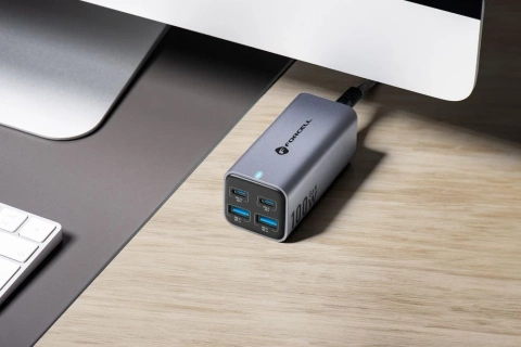Forcell GaN III Desktop-Ladegerät 100 W 2 x USB-C 2 x USB-A PD QC SFC