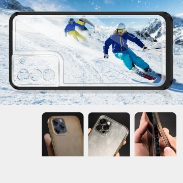 Klare 3in1 Hülle für Samsung Galaxy S21 5G (S21 Plus 5G) Rahmen Gel Cover Schwarz