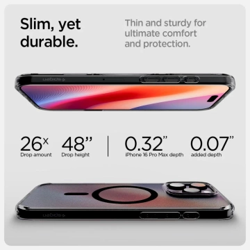 Spigen Ultra Hybrid „T“ Mag MagSafe iPhone 16 Pro Hülle Frost Schwarz