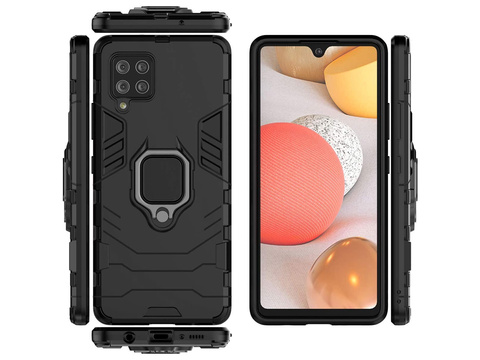 Etui Alogy Stand Ring Armor für Samsung Galaxy A42 5G schwarz