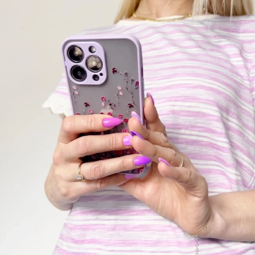 Design Case für iPhone 12 Pro Max, florale Hülle dunkelblau