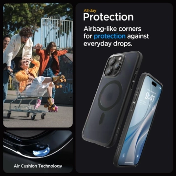 Spigen Ultra Hybrid Mag oder MagSafe für iPhone 15 Pro Hülle Frost Black