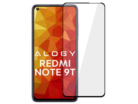 Szkło Alogy Full Glue case friendly do Xiaomi Redmi Note 9T Czarne