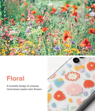 Ringke Fusion Design Armor Case Cover mit Gelrahmen für Samsung Galaxy S22 (S22 Plus) transparent (Floral) (F593R31)