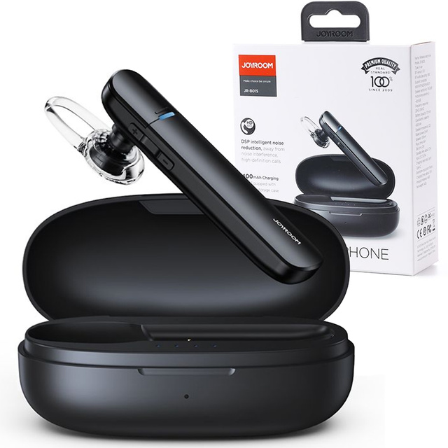 Bezprzewodowa słuchawka Bluetooth 5.1 + stacja ładująca etui Joyroom JR-B01S do auta Czarna