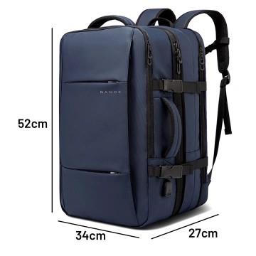 Reiserucksack Bange BackPack Business erweiterbarer Rucksack Geräumige Tasche für 17,3-Zoll-Laptop mit USB-Anschluss Schwarz