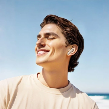 Hoco EQ21 ANC ENC TWS Kopfhörer Weiß mit LED-Touchscreen