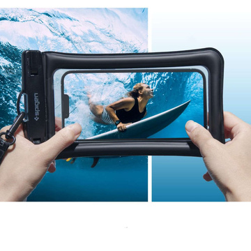 Spigen A621 IPX8 wasserdichte Hülle für Telefon Universal wasserdichte Gürteltasche Schwarz