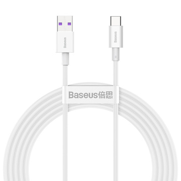 2m Baseus Superior Series USB zu USB-C Typ C 66W Kabel Weiß