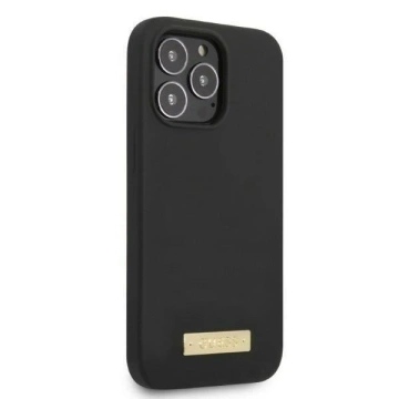Etui Guess GUHMP13XSPLK für Apple iPhone 13 Pro Max 6,7" Czarny/Black Hard Case Silikon Logo Plate MagSafe