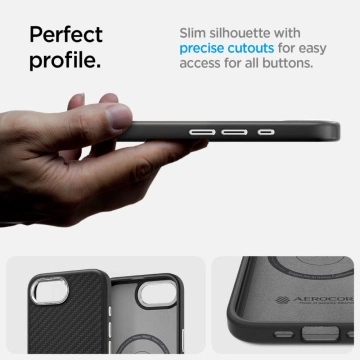 Etui für iPhone 16e Spigen Enzo Aramid Mag MagSafe Mattschwarz
