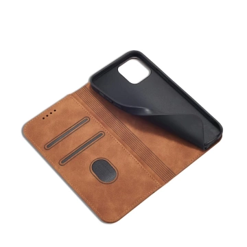 Magnet Fancy Case Case für iPhone 12 Pro Max Tasche Brieftasche Kartenhalter Braun