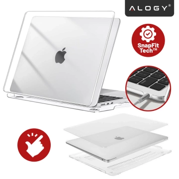 Etui Ochronne do Apple MacBook Air 13 13.6" M2 (2022) / M3 (2024) / M4 (2025), Smukłe i Przezroczyste, Alogy HardCase™ – Transparentne