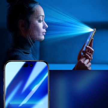 Joyroom Knight 2.5D Privacy TG Panzerglas für iPhone 14 Plus mit Anti-Spy-Filter Vollbild mit transparentem Rahmen (JR-P03)