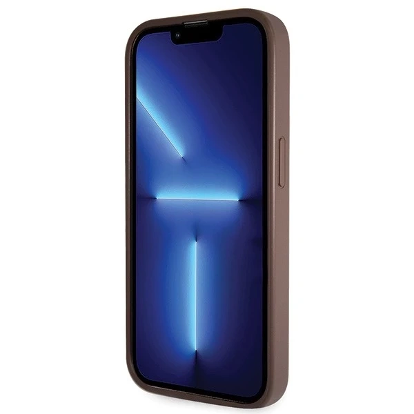 Etui Guess GUHCP15LP4TDSCPW do iPhone 15 Pro 6.1" brązowy/brown hardcase Crossbody 4G Metal Logo