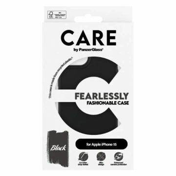 Etui do iPhone 15 CARE von PanzerGlass Furchtlos modisches Schwarz