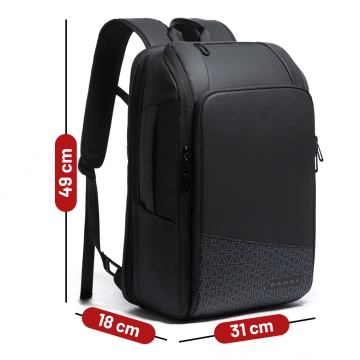 Bange wasserdichter Rucksack für 15,6-Zoll-Laptop, Stadtreisender, 45 x 30 x 16 cm, für Arbeit, Flugzeug, Herren, Damen, mit USB-Anschluss Schwarz