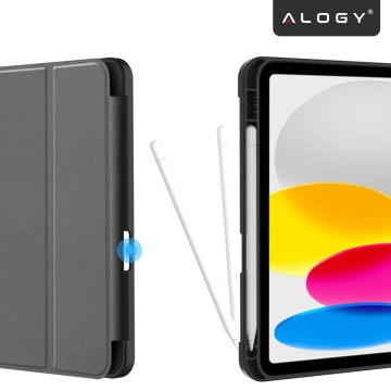 Alogy Book Cover Pencil Case Schutzhülle mit Stifthalter für Apple iPad Air 4 2020 / Air 5 2022 10,9 Zoll, Schwarz