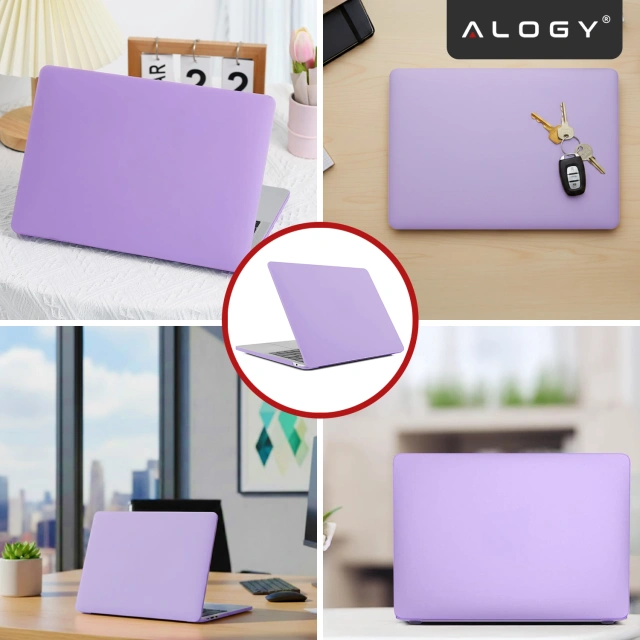 Etui do Apple Macbook Air 13.6 2022-2025 (M2/M3/M4) – elastyczna, matowa obudowa ochronna, lekka i odporna – Alogy AirGuard™ Fioletowy
