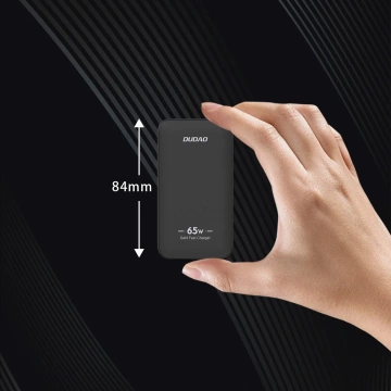 GaN Dudao 65W USB-C/USB-A PD EU/US Reise-Wandladegerät – Schwarz