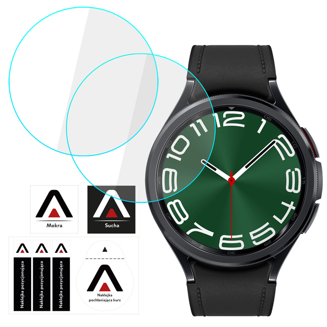 2x Szkło Hartowane do Samsung Galaxy Watch 6 Classic 47mm ochronne na smartwatch Alogy Screen Protector Watch+