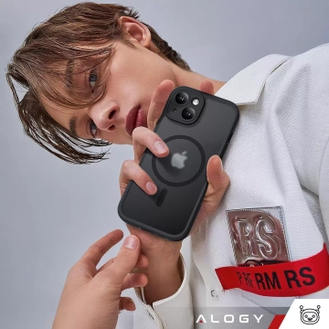 Etui do Apple iPhone 13 obudowa Alogy MagSafe Hybrid Matte Case pokrowiec matowy z ochroną obiektywu czarny + Szkło