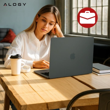 Etui do Apple Macbook Air 13.6 - M2/M3/M4 2022/2023/2024/2025 Alogy AirGuard™ Elastyczna obudowa Matowy Czarny
