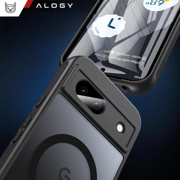 Google Pixel 8a Hülle Alogy MagSafe Hybrid Matte Case MagMat matte schwarze Rückseite
