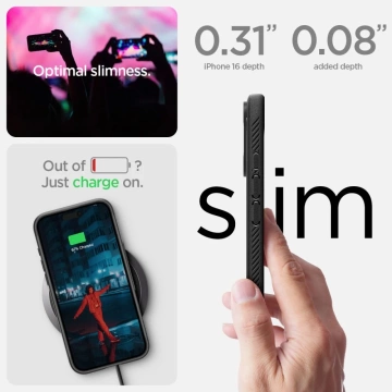 Etui Spigen Rugged Armor Mag Magsafe für Apple iPhone 16 Schwarz