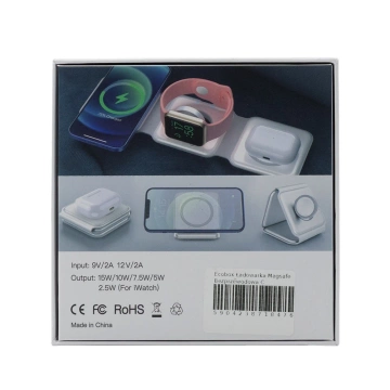 Ecobox MagSafe 15W Induktives Ladegerät Weiß 3in1