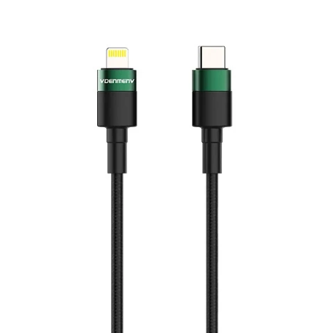 Kabel USB Typ-C - Lightning PD 3A Czarny Oplot 1m D62 20W