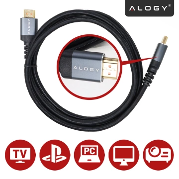 HDMI 2.1 Kabel Alogy 5m 4K 8K PREMIUM KUPFER ULTRA High Speed ​​60Hz 48GBps Schwarz