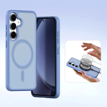 Etui do Samsung Galaxy S25 Dux Ducis Lawa Skórzane Niebieskie