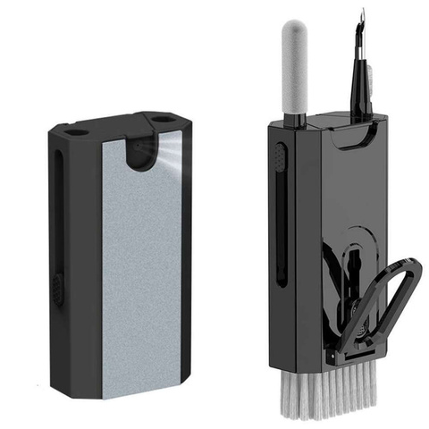 Multifunktionaler Reiniger Alogy Cleaner Set 8-in-1-Kopfhörer-Tastatur-Bildschirm-Reinigungsset für Telefone, Laptops, Computer Schwarz