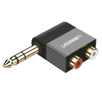 Ugreen Audio-Klinkenadapter 6,35 mm Stecker auf 2xCinch-Buchse schwarz (AV147)