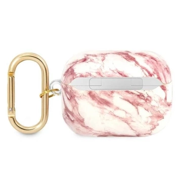 Guess GUAPHCHMAP AirPods Pro Cover różowy/pink Marble Strap Collection