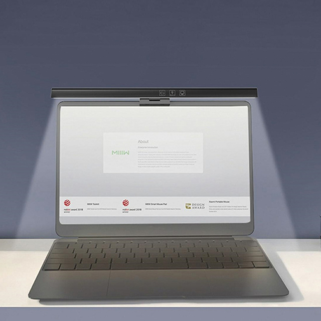 Lampa lampka LED biurkowa nad monitor, komputer, ekran LCD regulowana listwa czarna